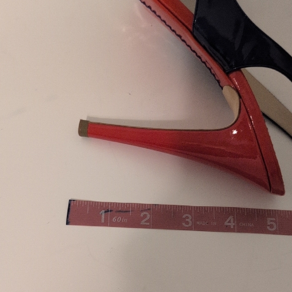 Giorgio Armani, Italy, Patent Leather, Heels, Sandals, Red, Purple, Blue, Size 9 - Picture 11 of 12